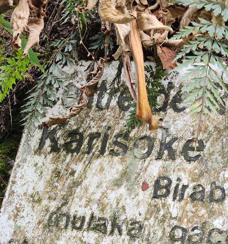 The Karisoke Research Center marker — the origin of the name Kari