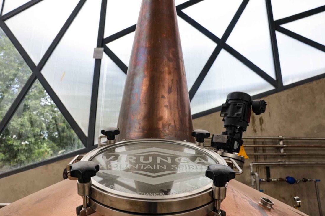 The copper pot still at Virunga Mountain Spirits
