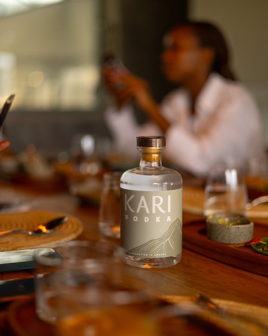 Kari Vodka on the table at Kinigi Table